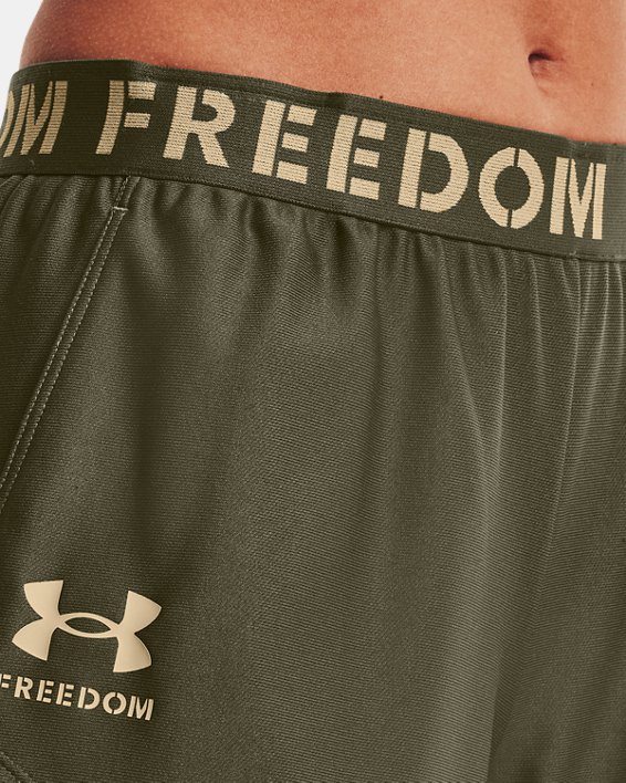Women's UA Freedom Play Up Shorts, Green, pdpMainDesktop image number 3